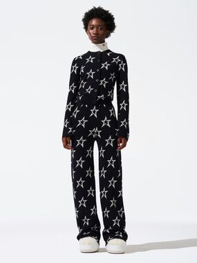 Perfect Moment Chalet Merino Wool Knitted Pant Signature Star Print XS
